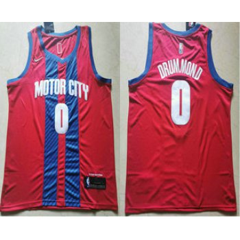 Men's Detroit Pistons #0 Andre Drummond NEW Red 2020 City Edition NBA Swingman Jersey