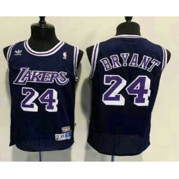 Men's Los Angeles Lakers #24 Kobe Bryant Navy Blue Hardwood Classics Soul Swingman Throwback Jersey