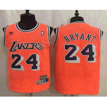 Men's Los Angeles Lakers #24 Kobe Bryant Orange Hardwood Classics Soul Swingman Throwback Jersey