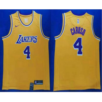 Men's Los Angeles Lakers #4 Alex Caruso 2019 Yellow Nike Swingman Stitched NBA Jersey