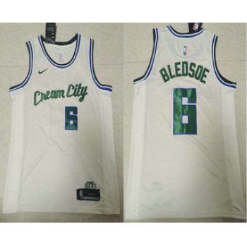 Men's Milwaukee Bucks #6 Eric Bledsoe NEW Cream 2020 City Edition NBA Swingman Jersey