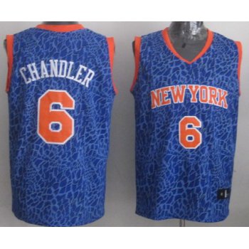 New York Knicks #6 Tyson Chandler Blue Leopard Print Fashion Jersey