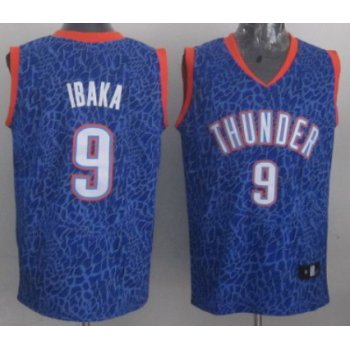 Oklahoma City Thunder #9 Serge Ibaka Blue Leopard Print Fashion Jersey