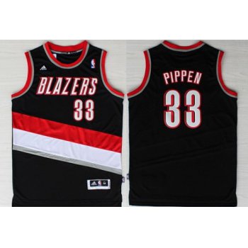 Portland Trail Blazers #33 Scottie Pippen Revolution 30 Swingman Black Jersey