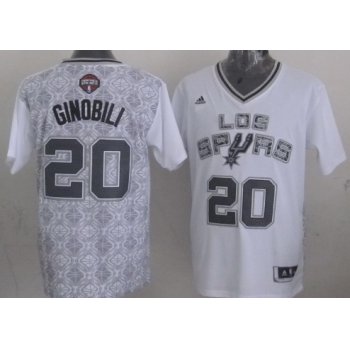 San Antonio Spurs #20 Manu Ginobili Revolution 30 Swingman 2014 Noche Latina White Jersey