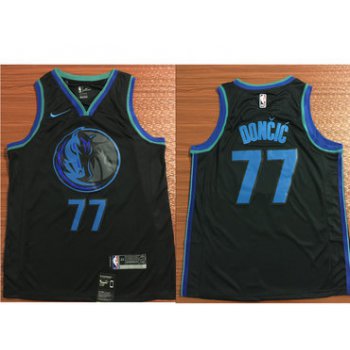 Size XXXL Nike Dallas Mavericks #77 Luka Doncic Black 2018-19 NBA Swingman City Edition Jersey