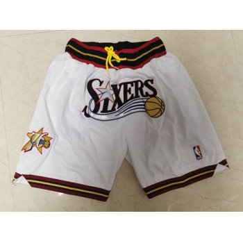 76ers White Just Don Throwback Mesh Shorts