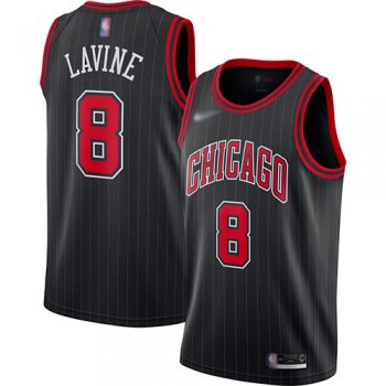 Bulls #8 Zach LaVine Black Basketball Swingman Statement Edition 2019-2020 Jersey