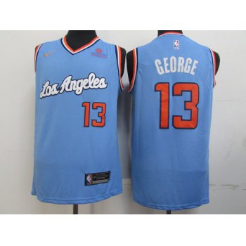 Clippers 13 Paul George Light Blue Nike Swingman Jersey