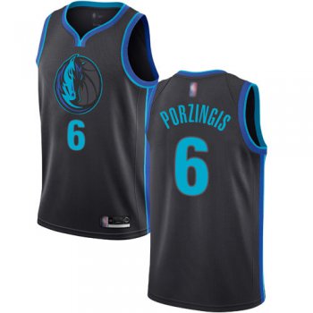 Mavericks #6 Kristaps Porzingis Anthracite Basketball Swingman City Edition 2018-19 Jersey