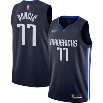 Mavericks #77 Luka Doncic Navy Basketball Swingman Statement Edition 2019-2020 Jersey