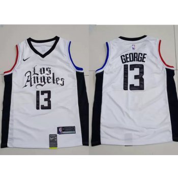 Men's Los Angeles Clippers 13 Paul George White City Edition Nike Swingman Jersey