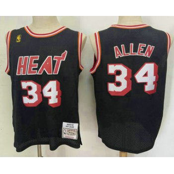 Men's Miami Heat #34 Ray Allen Black 2012-13 Hardwood Classics Soul Swingman Throwback Jersey