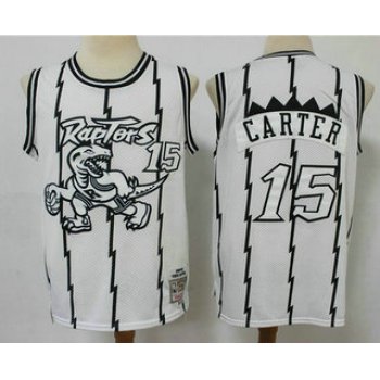 Men's Toronto Raptors #15 Vince Carter 1998-99 White Silver Hardwood Classics Soul Swingman Throwback Jersey