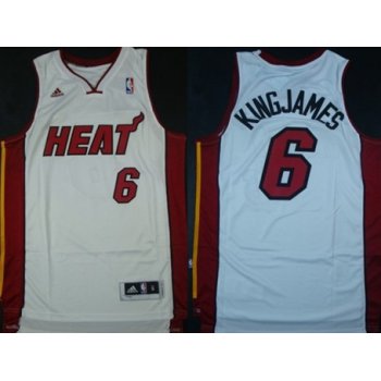 Miami Heat #6 KingJames Revolution 30 Swingman White Jersey