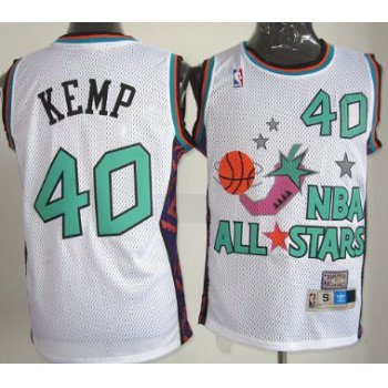 NBA 1996 All-Star #40 Shawn Kemp White Swingman Throwback Jersey