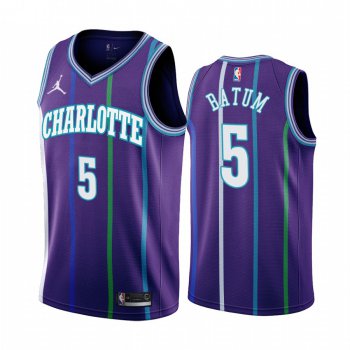 Nike Hornets #5 Nicolas Batum Purple 2019-20 Classic Edition Stitched NBA Jersey