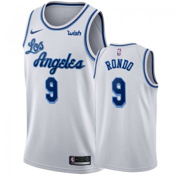 Nike Lakers #9 Rajon Rondo White 2019-20 Hardwood Classic Edition Stitched NBA Jersey