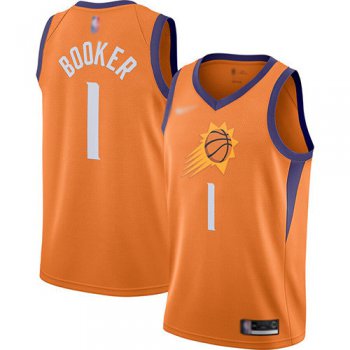 Suns #1 Devin Booker Orange Basketball Swingman Statement Edition 2019-2020 Jersey