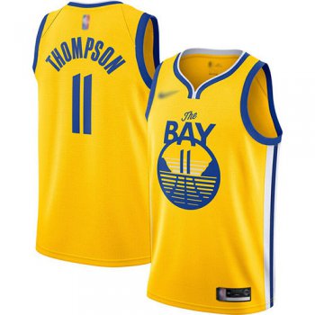 Warriors #11 Klay Thompson Gold Basketball Swingman Statement Edition 2019-2020 Jersey