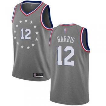 76ers #12 Tobias Harris Gray Basketball Swingman City Edition 2018-19 Jersey