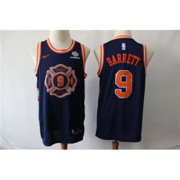 Knicks 9 R.J. Barrett Navy City Edition Nike Swingman Jersey