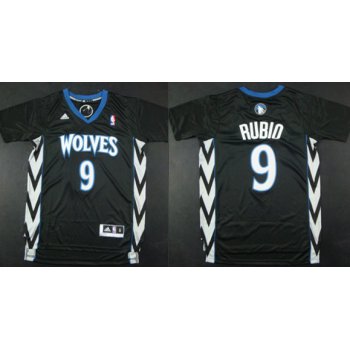 Minnesota Timberwolves #9 Ricky Rubio Revolution 30 Swingman 2014 Black Jersey