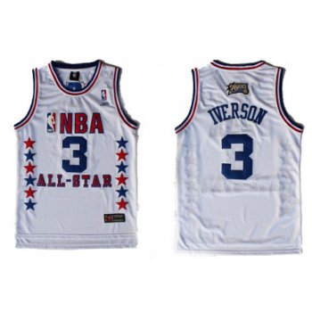 NBA 2003 All-Star #3 Allen Iverson White Swingman Throwback Jersey