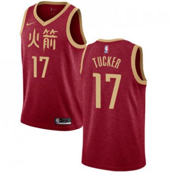 Rockets #17 PJ Tucker Red Basketball Swingman City Edition 2018-19 Jersey