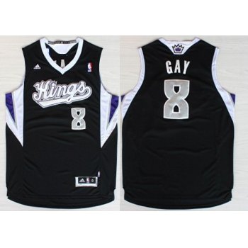 Sacramento Kings #8 Rudy Gay Revolution 30 Swingman Black Jersey