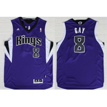 Sacramento Kings #8 Rudy Gay Revolution 30 Swingman Purple Jersey