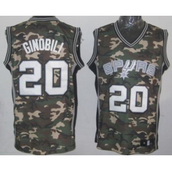 San Antonio Spurs #20 Manu Ginobili Camo Fashion Jersey