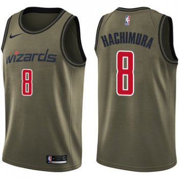 Wizards #8 Rui Hachimura Green Salute to Service Basketball Swingman Jersey