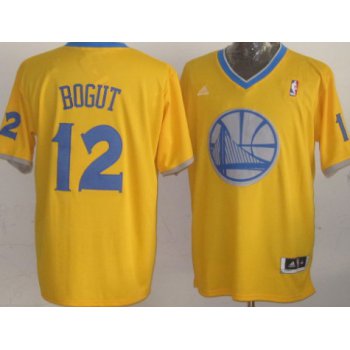 Golden State Warriors #12 Andrew Bogut Revolution 30 Swingman 2013 Christmas Day Yellow Jersey