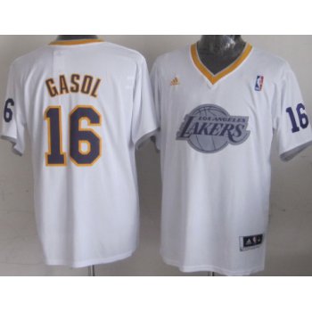 Los Angeles Lakers #16 Pau Gasol Revolution 30 Swingman 2013 Christmas Day White Jersey