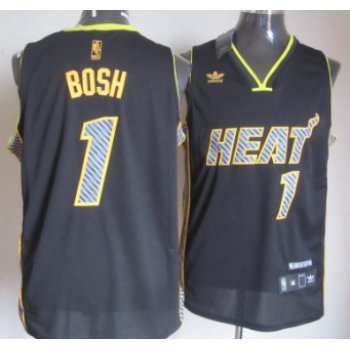 Miami Heat #1 Chris Bosh Black Electricity Fashion Jersey