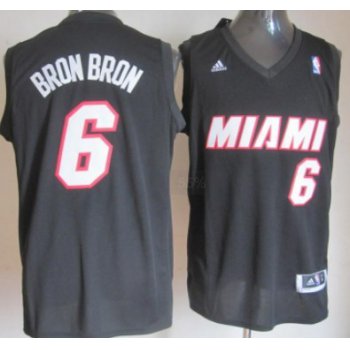 Miami Heat #6 Bron Bron Black Fashion Jersey