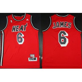 Miami Heat #6 LeBron James ABA Hardwood Classics Swingman Red Jersey