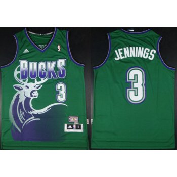 Milwaukee Bucks #3 Brandon Jennings ABA Hardwood Classics Swingman Green Jersey