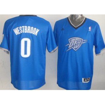 Oklahoma City Thunder #0 Russell Westbrook Revolution 30 Swingman 2013 Christmas Day Blue Jersey