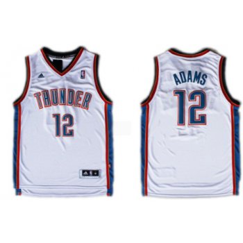 Oklahoma City Thunder #12 Steven Adams Revolution 30 Swingman White Jersey