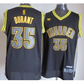 Oklahoma City Thunder #35 Kevin Durant Black Electricity Fashion Jersey