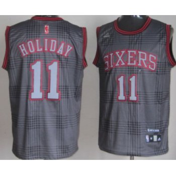 Philadelphia 76ers #11 Jrue Holiday Black Rhythm Fashion Jersey