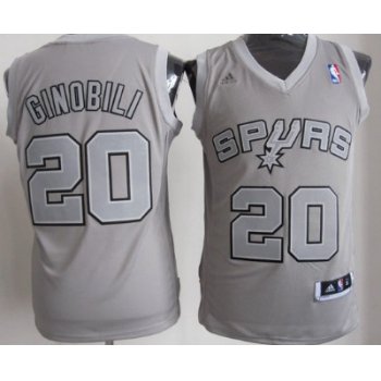 San Antonio Spurs #20 Manu Ginobili Revolution 30 Swingman Gray Big Color Jersey