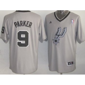 San Antonio Spurs #9 Tony Parker Revolution 30 Swingman 2013 Christmas Day Gray Jersey