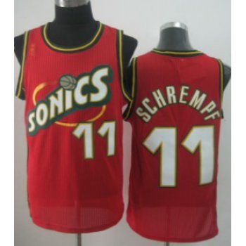 Seattle Supersonics #11 Detlef Schrempf 1995-96 Red Throwback Swingman Jersey