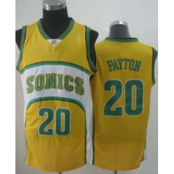 Seattle Supersonics #20 Gary Payton 1994-95 Yellow Swingman Jersey