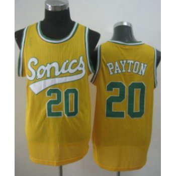 Seattle Supersonics #20 Gary Payton 2003-04 Yellow Swingman Jersey