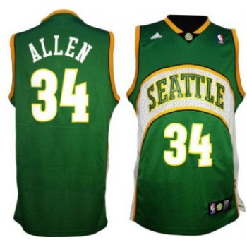 Seattle Supersonics #34 Ray Allen 2007-08 Green Swingman Jersey