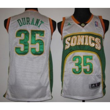 Seattle Supersonics #35 Kevin Durant 1994-95 White Swingman Jersey